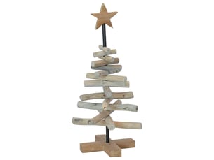 Sapin de noël, arbre de noël marron 60 cm bois de teck massif