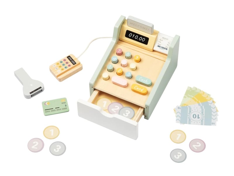  Caisse enregistreuse en bois tooky toy tp543 - 23 pièces 6976831554958 - Conforama A