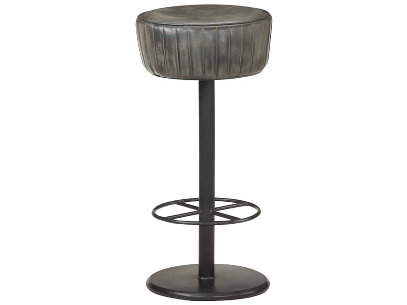  Tabouret de bar, chaise de bar gris cuir véritable  - Conforama B
