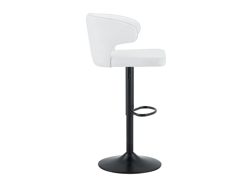  Lot de 2 tabourets de bar réglables,49,7x45x85-110 cm,pivotants,pu,blanc  - Conforama D