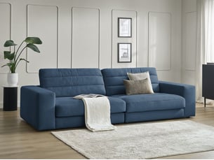 Canapé droit fixe BOBOCHIC SIERRA 3 places Velours bleu
