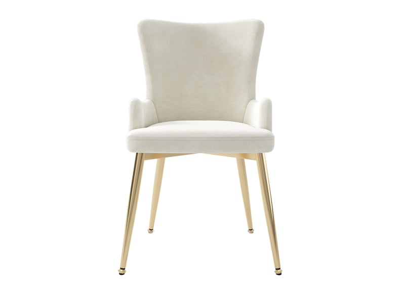  Lot de 6 chaises de salle à manger 55 x 45 x 85 cm – beige – velours et pieds en métal doré  - Conforama A