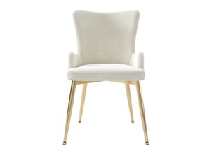 Lot de 6 chaises de salle à manger 55 x 45 x 85 cm – beige – velours et pieds en métal doré