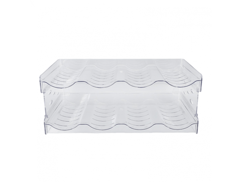 Organiseur de bouteilles d'eau empilable à double couche, support de rangement de bureau en plastique transparent pour armoire de cuisine (4 b - Conforama A