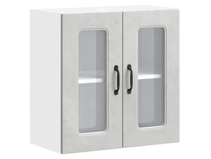 Armoire murale de cuisine avec porte en verre kalmar gris béton shl434