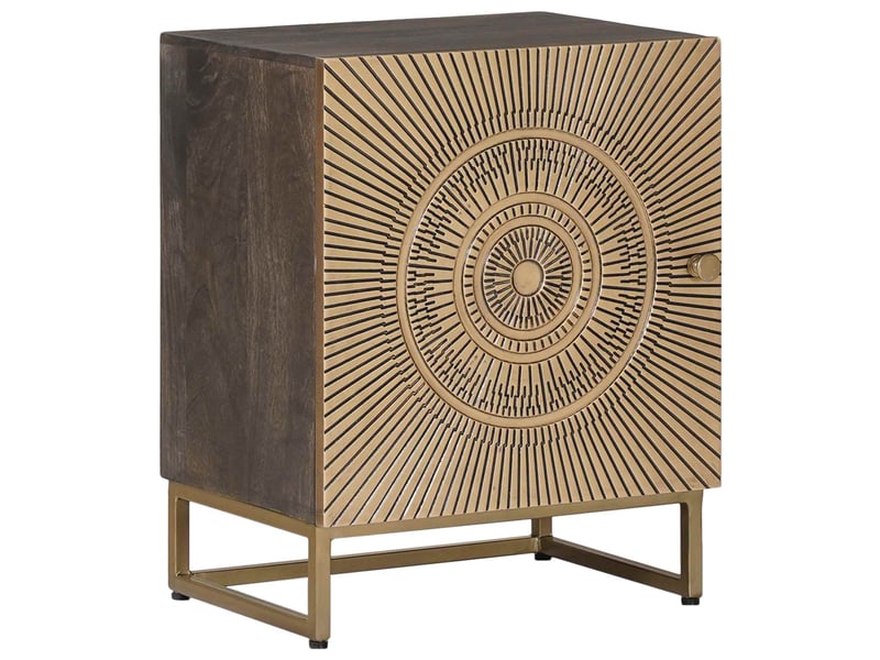  Table de chevet faite main marron café 40 x 30 x 50 cm  - Conforama B