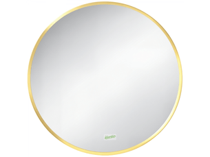 Miroir mural rond pour salle de bain, chambre, couloir, cadre en métal, couleur : or, ø50 cm