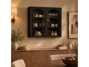 Vitrine coloris noir 3 étagère(s) OKMYHOME  - 70 cmx60 cm