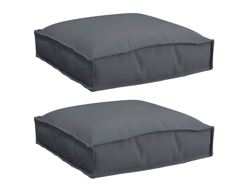  Lot de 2 coussins pour chaise, coussins d'extérieur tissu oxford anthracite 40 x 40 x 8 cm cf50044  - Conforama A