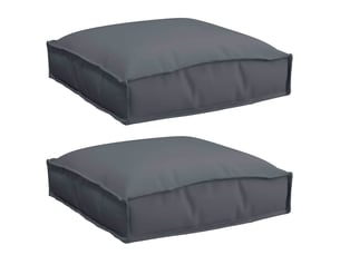 Lot de 2 coussins pour chaise, coussins d'extérieur tissu oxford anthracite 40 x 40 x 8 cm cf50044
