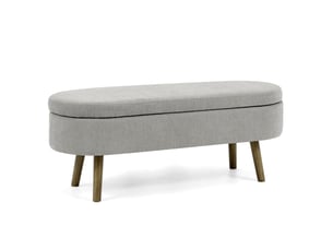 Banc de rangement 110x40x42 cm, coffre 20 l, pieds en bois, meuble chambre, meuble bureau et salon, velours doux, gris