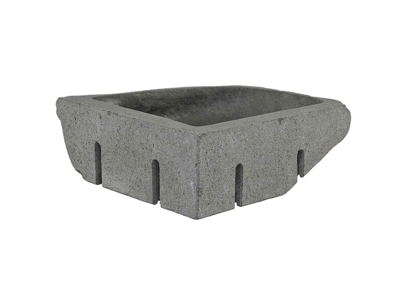 Lavabo de salle de bain, vasque à poser gris (30-37) x (30-37) x 12 cm pierre de rivière cf65673 - Conforama D