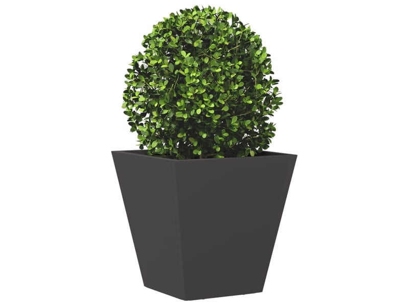 Jardinière - bac à fleurs noir 30x30x30 cm acier - Conforama C