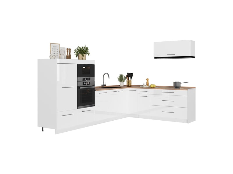  Vicco cuisine en angle, blanc haute brillanceblanc, 327 x 227 cm sans pt  - Conforama E