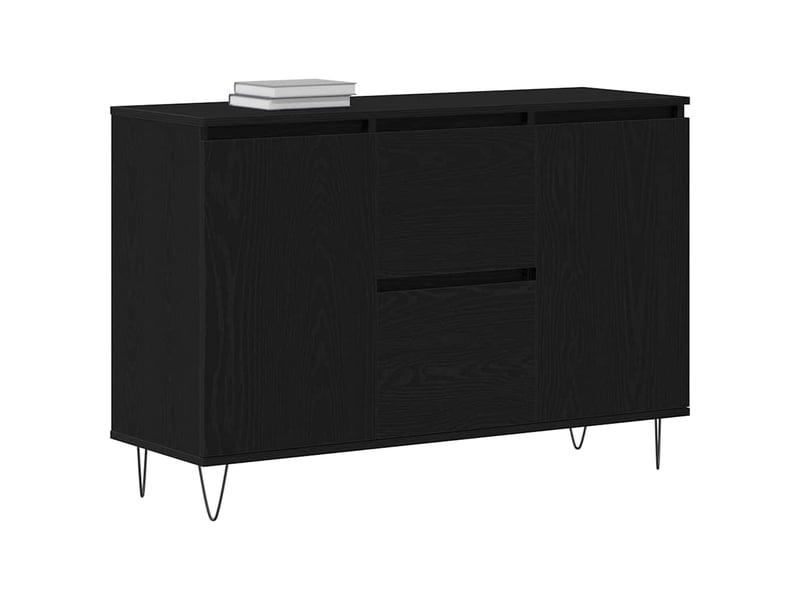 Buffet - bahut - meuble de rangement chêne noir 101,5 x 35 x 70 cm bois d'ingénierie - Conforama C