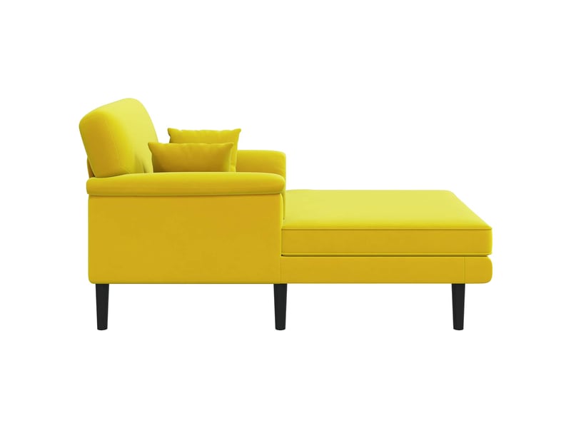  Chaise longue, chaise de salon jaune velours cf28603  - Conforama D