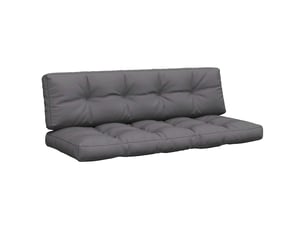 Lot de 2 coussins de palette, coussins de canapé anthracite tissu cf59481