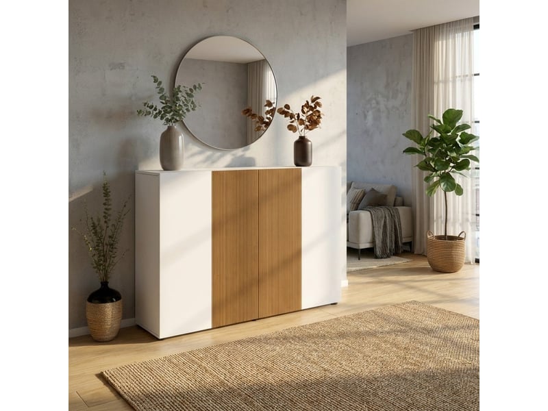 Meuble à chaussures gain de place 4 portes avec 10 étagères lady - blanc - Conforama B