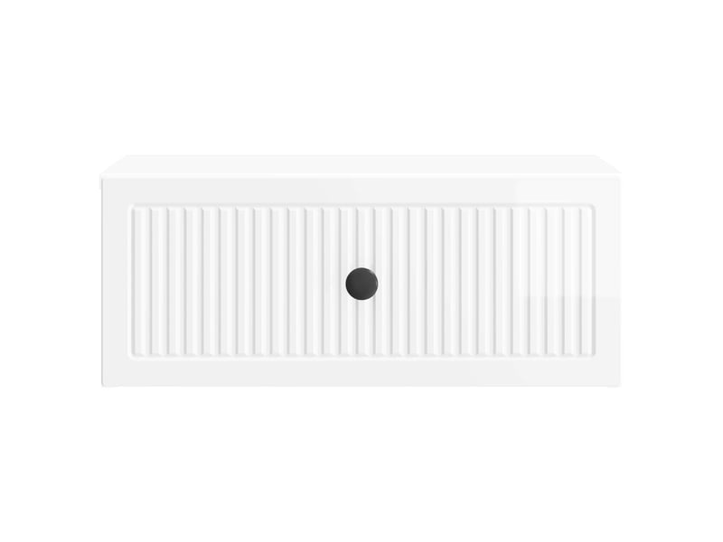  Table de chevet 2 pièces blanc brillant 49 x 34,5 x 20 cm  - Conforama E