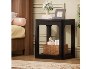 Lot de 2 tables d’appoint format sur demande 2 niveaux noir