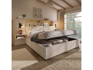 Lit coffre 180x200 cm coloris beige