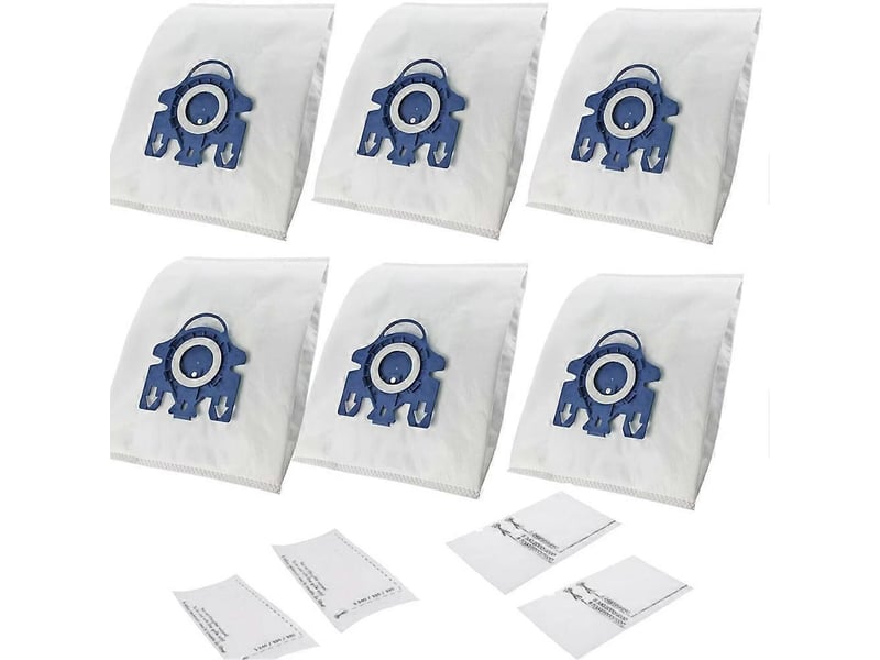  6pcs cleaner replacement air clean 3d for miele s2, s5, s8, classic c1, c2, c3 series canister vacuum dust bags filters  - Conforama A
