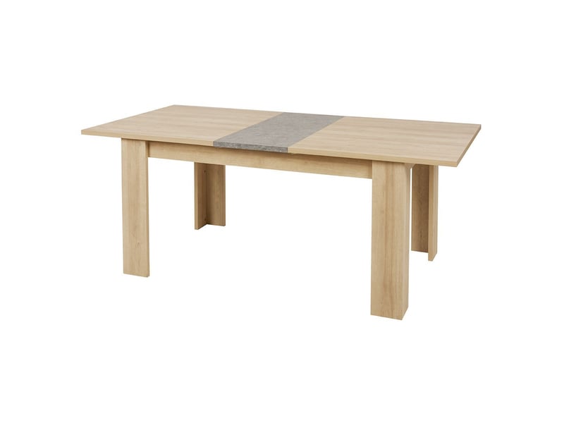 Table 160200cm aspect chêne clair rallonge finition granit gris - azya AZYA - Conforama C