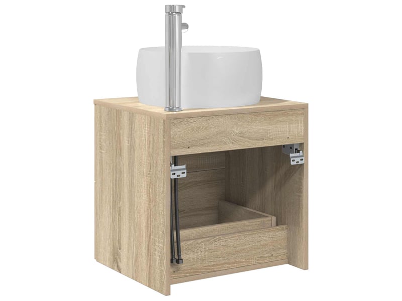  Vanité de lavabo mural, meuble de rangement chêne sonoma 49.5x44.5x66 cm shl276  - Conforama E