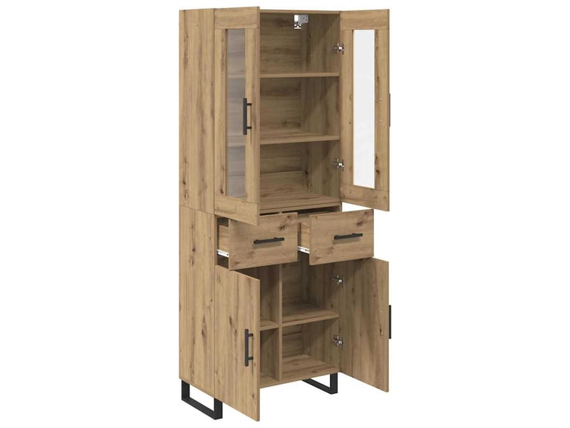  Haut armoire, armoire de rangement chêne artisanal 69,5x34x180 cm shl36988  - Conforama E