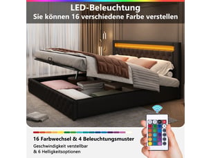 Lit coffre 180x200 cm RAUMIO coloris noir