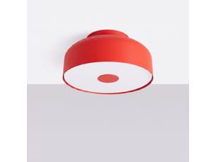 Plafonnier omiq rouge acierpvc moderne 15x30x30cm