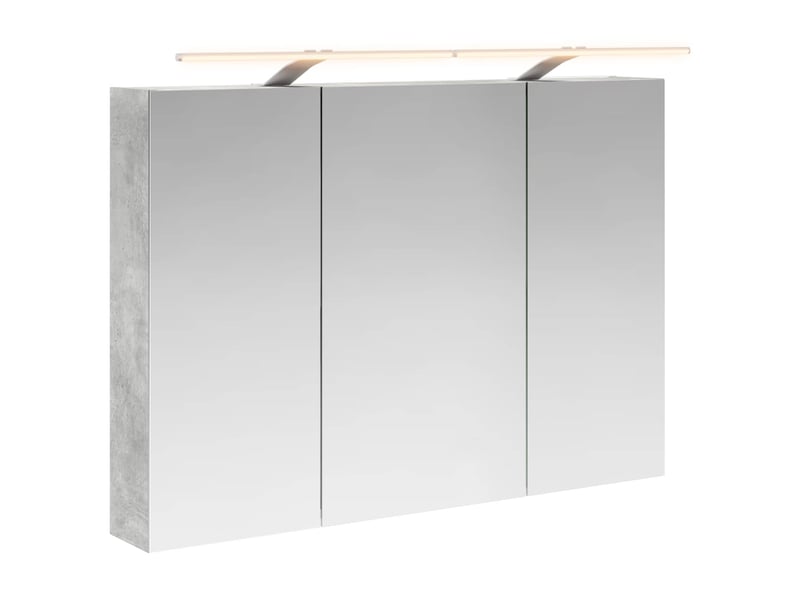 Amoire de salle de bain, meuble de salle de bain avec miroir gris béton shl3441 - Conforama A