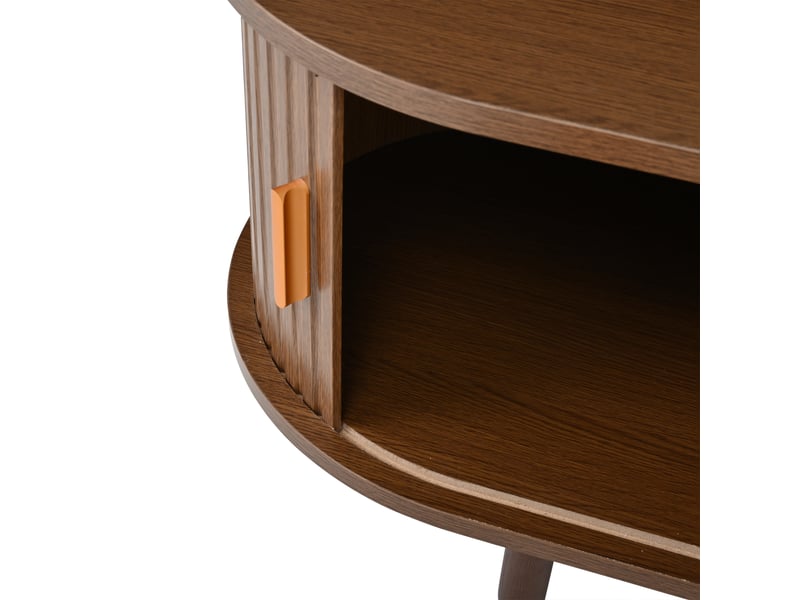  Meuble tv rotin 170x40x40 cm noyer 2 tiroirs portes coulissantes pour écran 70 pouces  - Conforama E