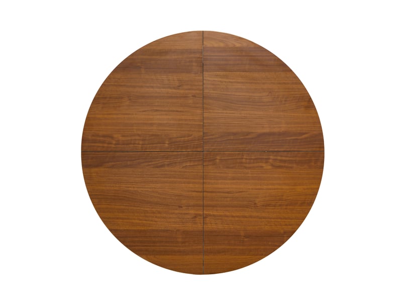 Table à manger ronde, 107x75 cm, industrielle avec double espace, plateau mdf, piètement métal, coloris noir et noyer  - Conforama E