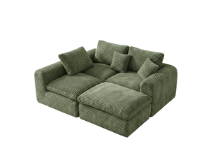 Canapé d'angle, avec fonction couchage, avec rembourrage mousse et ressorts, coloris vert, l280 x p180 x h65 cm