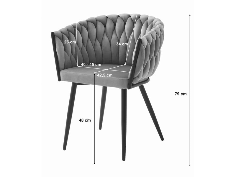 Family chaise orion - velours bleu marine x 1  - Conforama E