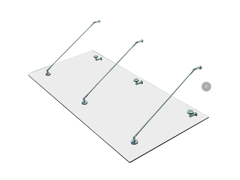  Auvent de porte en verre trempé 200 x 90 cm transparent, supports en acier inoxydable 304 inclinables  - Conforama A