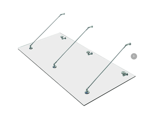 Auvent de porte en verre trempé 200 x 90 cm transparent, supports en acier inoxydable 304 inclinables