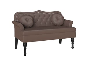 Banc chesterfield, canapé 2 places marron 120,5x65x75 cm simili cuir