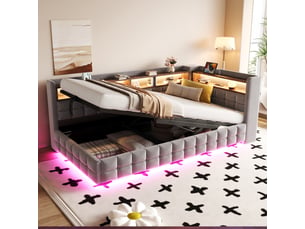 Lit banquette 90x200 cm <strong>SAPGAKS</strong> <strong></strong> coloris gris