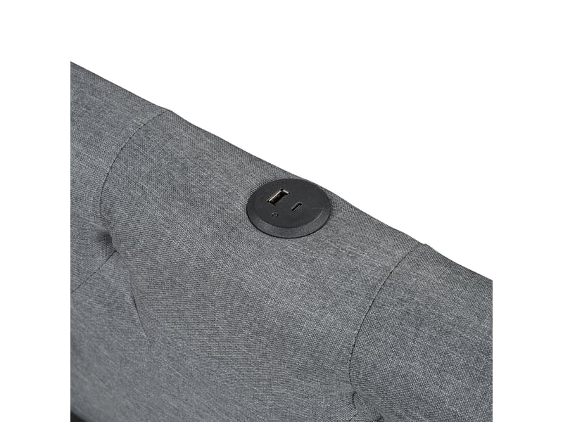  Canapé-lit avec sommier lit de jour 140x200 capitonné gris led usb  - Conforama R