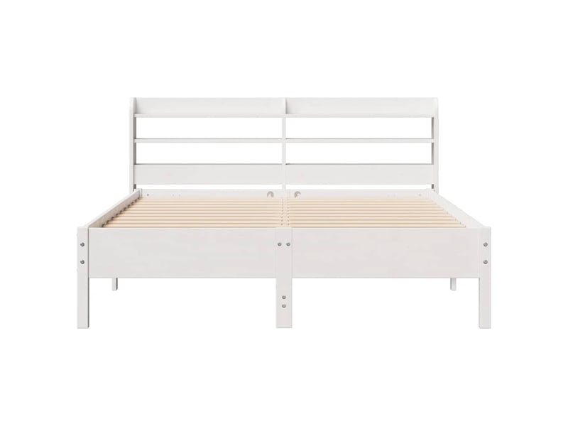  Lit double- lit adulte -  cadre de lit sans matelas blanc 140x200 cm bois de pin massif  - Conforama C