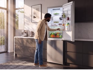 Refrigerateur combiné (congél en bas) froid Ventilé (no frost): sans givre BEKO B5RCNA376HXB -  largeur 59.5 cm x hauteur 186.5 cm