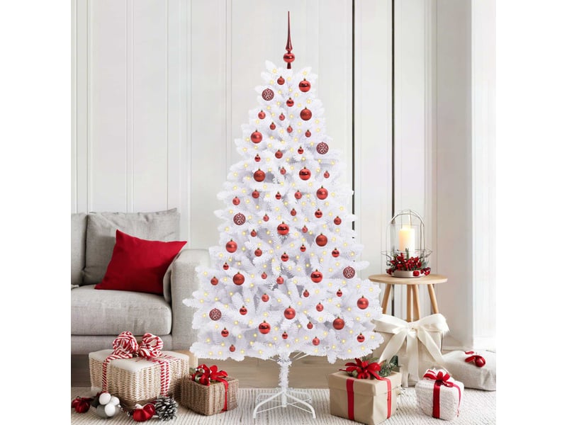  Sapin de noël, arbre de noël artificiel à branches articulées blanc 180 cm shl5935  - Conforama B