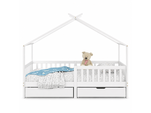 Lit simple 90x200 cm coloris blanc