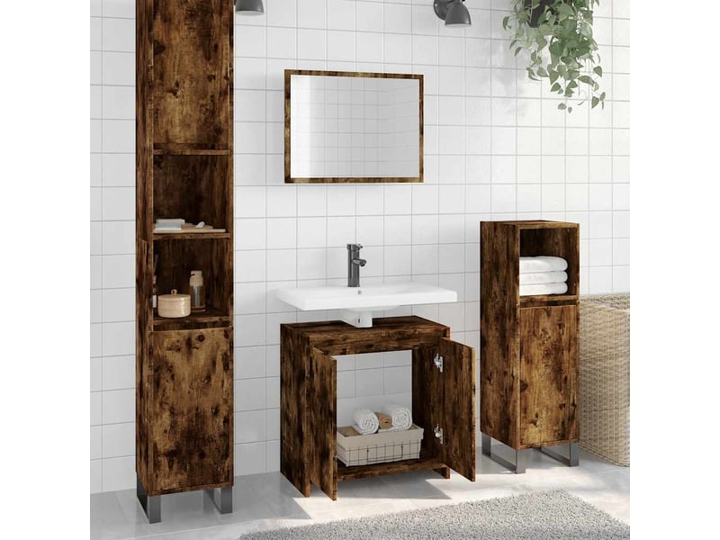  Ensemble de meubles de salle de bain 2 pcs chêne fumé cf63595  - Conforama B