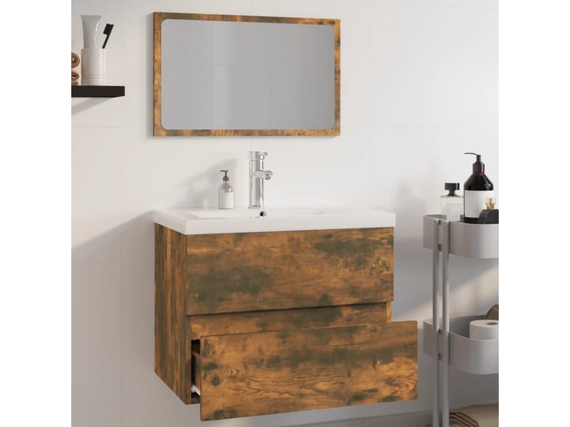  Meubles de salle de bain, armoire salle de bain chêne fumé bois d'ingénierie cf65462  - Conforama C