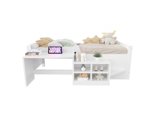 Lit simple 90x200 cm OKWISH coloris blanc