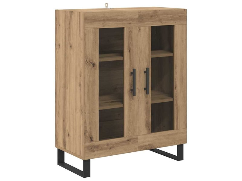  Buffet - bahut - meuble de rangement chêne artisanal 69,5 x 34 x 90 cm bois d'ingénierie  - Conforama A