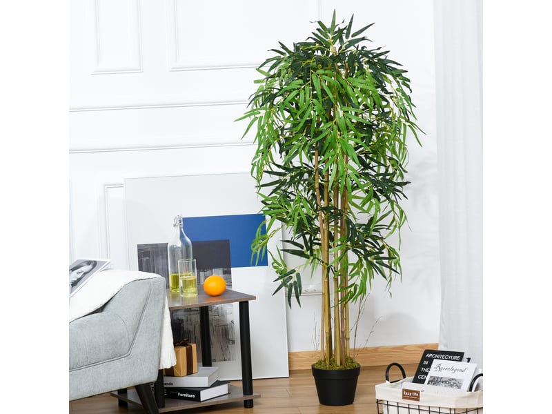  Bambou artificiel avec pot pour usage intérieur, φ18x150cm  - Conforama C